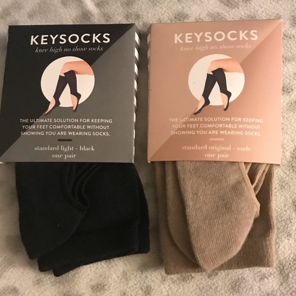 2 pairs Key socks (nude & black) NWT - Picture 2 of 5